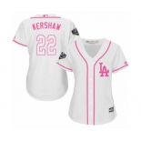 Women's Majestic Los Angeles Dodgers #22 Clayton Kershaw Authentic White Fashion Cool Base 2018 World Series MLB Jersey