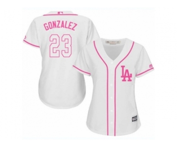 Women's Majestic Los Angeles Dodgers #23 Adrian Gonzalez Authentic White Fashion Cool Base MLB Jersey