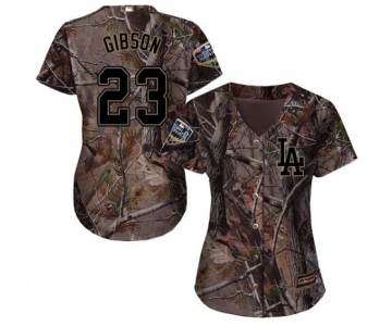 Women's Majestic Los Angeles Dodgers #23 Kirk Gibson Authentic Camo Realtree Collection Flex Base 2018 World Series MLB Jersey