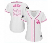 Women's Majestic Los Angeles Dodgers #23 Kirk Gibson Authentic White Fashion Cool Base 2018 World Series MLB Jersey