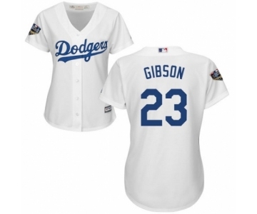 Women's Majestic Los Angeles Dodgers #23 Kirk Gibson Authentic White Home Cool Base 2018 World Series MLB Jersey