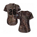 Women's Majestic Los Angeles Dodgers #26 Chase Utley Authentic Camo Realtree Collection Flex Base 2018 World Series MLB Jersey