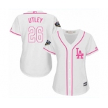 Women's Majestic Los Angeles Dodgers #26 Chase Utley Authentic White Fashion Cool Base 2018 World Series MLB Jersey