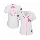 Women's Majestic Los Angeles Dodgers #27 Matt Kemp Authentic White Fashion Cool Base 2018 World Series MLB Jersey