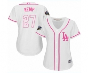 Women's Majestic Los Angeles Dodgers #27 Matt Kemp Authentic White Fashion Cool Base 2018 World Series MLB Jersey