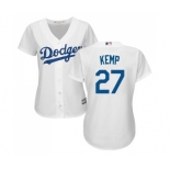 Women's Majestic Los Angeles Dodgers #27 Matt Kemp Authentic White Home Cool Base MLB Jersey