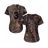 Women's Majestic Los Angeles Dodgers #3 Chris Taylor Authentic Camo Realtree Collection Flex Base 2018 World Series MLB Jersey