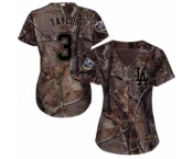 Women's Majestic Los Angeles Dodgers #3 Chris Taylor Authentic Camo Realtree Collection Flex Base 2018 World Series MLB Jersey