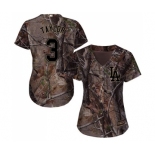 Women's Majestic Los Angeles Dodgers #3 Chris Taylor Authentic Camo Realtree Collection Flex Base MLB Jersey