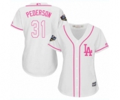 Women's Majestic Los Angeles Dodgers #31 Joc Pederson Authentic White Fashion Cool Base 2018 World Series MLB Jersey