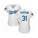 Women's Majestic Los Angeles Dodgers #31 Joc Pederson Authentic White Home Cool Base 2018 World Series MLB Jersey