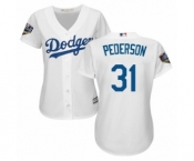 Women's Majestic Los Angeles Dodgers #31 Joc Pederson Authentic White Home Cool Base 2018 World Series MLB Jersey