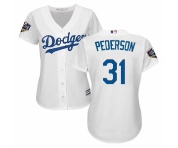 Women's Majestic Los Angeles Dodgers #31 Joc Pederson Authentic White Home Cool Base 2018 World Series MLB Jersey