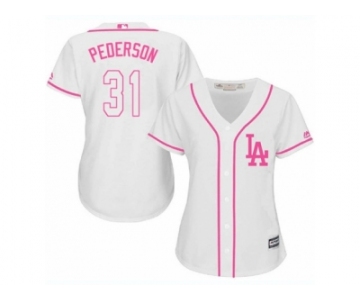 Women's Majestic Los Angeles Dodgers #31 Joc Pederson Replica White Fashion Cool Base MLB Jersey