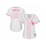 Women's Majestic Los Angeles Dodgers #32 Sandy Koufax Replica White Fashion Cool Base MLB Jersey