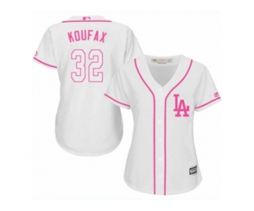 Women's Majestic Los Angeles Dodgers #32 Sandy Koufax Replica White Fashion Cool Base MLB Jersey