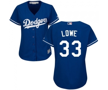 Women's Majestic Los Angeles Dodgers #33 Mark Lowe Authentic Royal Blue Alternate Cool Base MLB Jersey