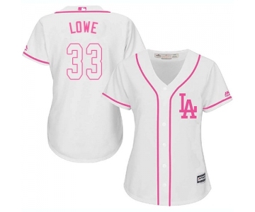 Women's Majestic Los Angeles Dodgers #33 Mark Lowe Authentic White Fashion Cool Base MLB Jersey