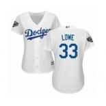 Women's Majestic Los Angeles Dodgers #33 Mark Lowe Authentic White Home Cool Base 2018 World Series MLB Jersey