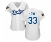 Women's Majestic Los Angeles Dodgers #33 Mark Lowe Authentic White Home Cool Base 2018 World Series MLB Jersey