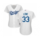 Women's Majestic Los Angeles Dodgers #33 Mark Lowe Authentic White Home Cool Base MLB Jersey