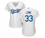 Women's Majestic Los Angeles Dodgers #33 Mark Lowe Authentic White Home Cool Base MLB Jersey