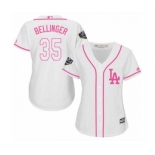 Women's Majestic Los Angeles Dodgers #35 Cody Bellinger Authentic White Fashion Cool Base 2018 World Series MLB Jersey