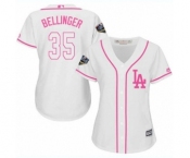 Women's Majestic Los Angeles Dodgers #35 Cody Bellinger Authentic White Fashion Cool Base 2018 World Series MLB Jersey