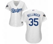 Women's Majestic Los Angeles Dodgers #35 Cody Bellinger Authentic White Home Cool Base 2018 World Series MLB Jersey