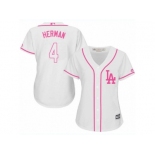 Women's Majestic Los Angeles Dodgers #4 Babe Herman Authentic White Fashion Cool Base MLB Jersey