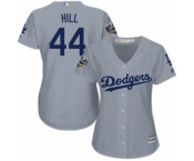 Women's Majestic Los Angeles Dodgers #44 Rich Hill Authentic Grey Road Cool Base 2018 World Series MLB Jersey