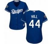 Women's Majestic Los Angeles Dodgers #44 Rich Hill Authentic Royal Blue Alternate Cool Base 2018 World Series MLB Jersey