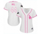 Women's Majestic Los Angeles Dodgers #44 Rich Hill Authentic White Fashion Cool Base 2018 World Series MLB Jersey