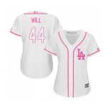 Women's Majestic Los Angeles Dodgers #44 Rich Hill Authentic White Fashion Cool Base MLB Jersey