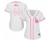 Women's Majestic Los Angeles Dodgers #44 Rich Hill Authentic White Fashion Cool Base MLB Jersey