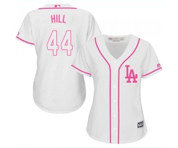 Women's Majestic Los Angeles Dodgers #44 Rich Hill Authentic White Fashion Cool Base MLB Jersey