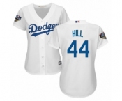 Women's Majestic Los Angeles Dodgers #44 Rich Hill Authentic White Home Cool Base 2018 World Series MLB Jersey