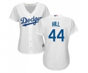 Women's Majestic Los Angeles Dodgers #44 Rich Hill Authentic White Home Cool Base MLB Jersey