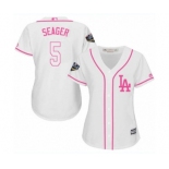 Women's Majestic Los Angeles Dodgers #5 Corey Seager Authentic White Fashion Cool Base 2018 World Series MLB Jersey