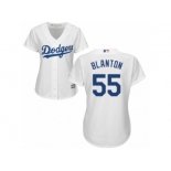 Women's Majestic Los Angeles Dodgers #55 Joe Blanton Authentic White Home Cool Base MLB Jersey