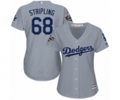 Women's Majestic Los Angeles Dodgers #68 Ross Stripling Authentic Grey Road Cool Base 2018 World Series MLB Jersey