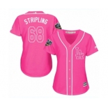 Women's Majestic Los Angeles Dodgers #68 Ross Stripling Authentic Pink Fashion Cool Base 2018 World Series MLB Jersey