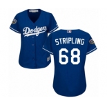 Women's Majestic Los Angeles Dodgers #68 Ross Stripling Authentic Royal Blue Alternate Cool Base 2018 World Series MLB Jersey