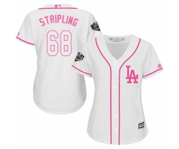 Women's Majestic Los Angeles Dodgers #68 Ross Stripling Authentic White Fashion Cool Base 2018 World Series MLB Jersey