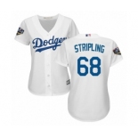 Women's Majestic Los Angeles Dodgers #68 Ross Stripling Authentic White Home Cool Base 2018 World Series MLB Jersey