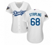 Women's Majestic Los Angeles Dodgers #68 Ross Stripling Authentic White Home Cool Base 2018 World Series MLB Jersey