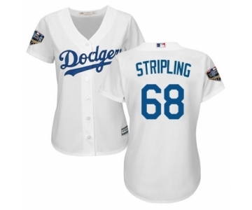 Women's Majestic Los Angeles Dodgers #68 Ross Stripling Authentic White Home Cool Base 2018 World Series MLB Jersey