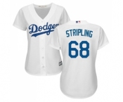 Women's Majestic Los Angeles Dodgers #68 Ross Stripling Authentic White Home Cool Base MLB Jersey