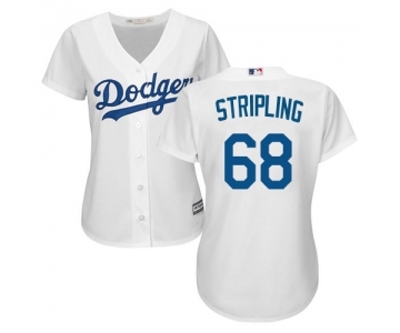 Women's Majestic Los Angeles Dodgers #68 Ross Stripling Authentic White Home Cool Base MLB Jersey