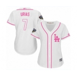 Women's Majestic Los Angeles Dodgers #7 Julio Urias Authentic White Fashion Cool Base 2018 World Series MLB Jersey